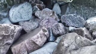 Ebony straight guy banged outdoor in threesome by Latin gays