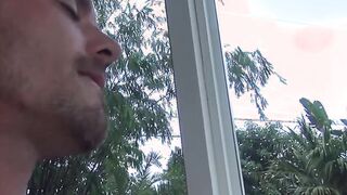 Adorable Brett Bradley bareback pounding cute jock after BJ