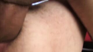 Tattooed blonde gay bareback missionary banged by cute jock