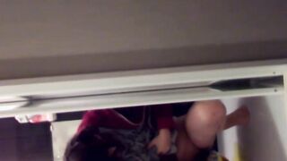 Adorable Japanese pissing on the floor and then cleaning up