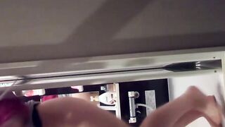 Adorable Japanese pissing on the floor and then cleaning up