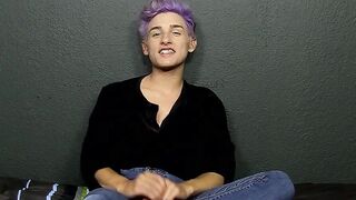 Cute twink whines for us and plays with his big fat dong