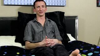 Before dildoing his ass the charming young man was interviewed