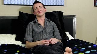 Before dildoing his ass the charming young man was interviewed