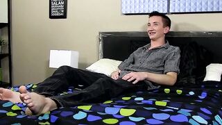 Before dildoing his ass the charming young man was interviewed