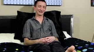 Before dildoing his ass the charming young man was interviewed