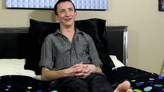 Before dildoing his ass the charming young man was interviewed