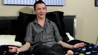 Before dildoing his ass the charming young man was interviewed