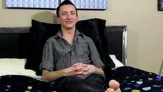 Before dildoing his ass the charming young man was interviewed