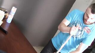 Gay janitor interracial barebacked after sucking BBC