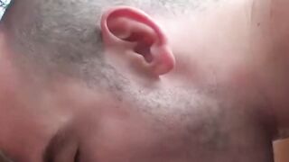Inked gay outdoor bareback doggystyle banged after blowjob