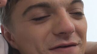 Cute twink makes his lover recreate what they saw in porn