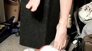 Foot reveal with young jock who has a massive hard dick