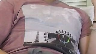 Chainsmoker twink makes a mess by spilling his cum