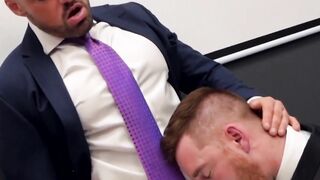 Whiskery financial specialist hunk destroying some close butt
