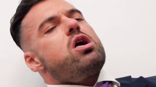 Whiskery financial specialist hunk destroying some close butt