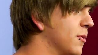 Thin little twink jerks off in the wake of giving a meeting