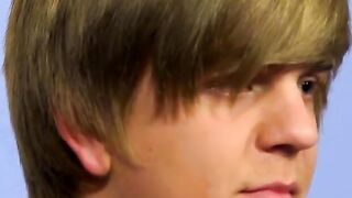 Thin little twink jerks off in the wake of giving a meeting