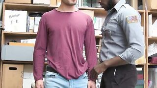Officer impales perp on his big black dick for barebacking