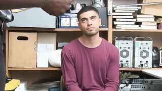 Officer impales perp on his big black dick for barebacking