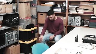 Officer impales perp on his big black dick for barebacking