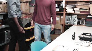 Officer impales perp on his big black dick for barebacking
