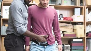 Officer impales perp on his big black dick for barebacking