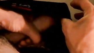 Skinny gay amateur jacks off his cock and cums in his undies