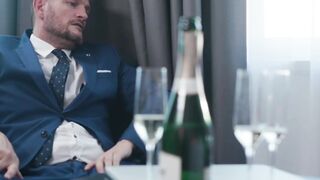 Two hung hunks DP fuck a hot dark haired Eurobabe