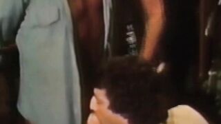 Retro gay video of hunky men bareback breeding in threesome