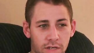 Tattooed amateur gay strokes his juicy cock and comes