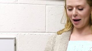 Big tit milf blows cock for stolen lingerie