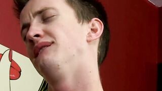 Sweet and flexible Skyler Evans attempts a dildo in his butt