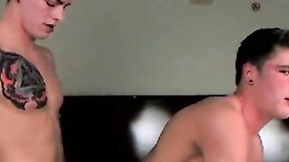 Hot amateur Travis Stevens fucked bareback by inked stallion