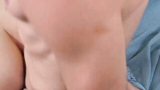 Stepdad with glasses makes his stepson bend over for him