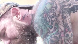 Buff Jack Dixon and Carlo Cox passionately fuck raw outside