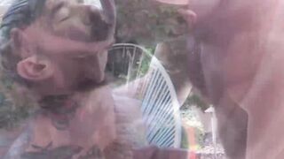 Buff Jack Dixon and Carlo Cox passionately fuck raw outside