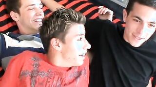Charming young men deepthroat each others juicy big cock