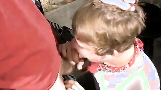 Oriental twink and young gay exchange blowjob in basement