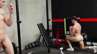 Big cock gays anal fuck in the gym in various positions