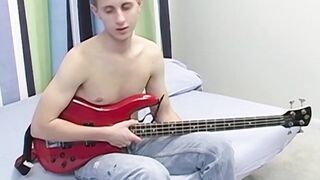 Dainty youthful twink Jacob Rex wanks off after interview