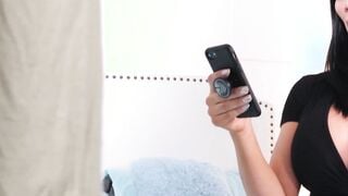 Stepmom Jasmine Jae eating cum after taboo blowjob