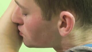 Young cutie licks toes of his lover and rides his big dick