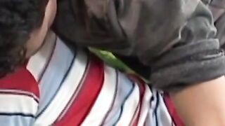 Latino twink sucking big cock before riding his boyfriend