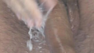 Intense cock stroking and fingering myself during work break