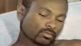 Cute black stallion teases his rock hard cock while moaning