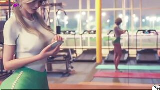 Blonde 3D Hottie BBC Gym Animation