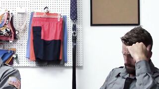 Young man in uniform teased into being barebacked hardcore