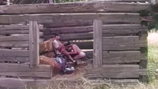 Adventurers Palo and Johan anal sex in an abandones cabin