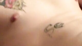 Tattooed chainsmoker teen stroke his hard huge cock